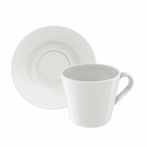 Juego de Taza De Té Y Plato de Porcelana Blancos Tramontina Leonora 96950/086