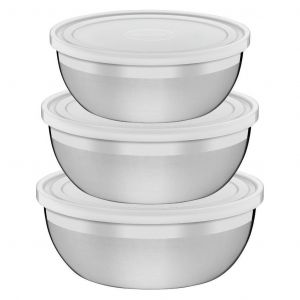 Bowl Set X3 Tramontina Freezinox De Acero Inoxidable C/ tapas Plasticas 64220/210