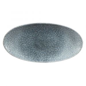 Plato Oval Churchill Studio Print Raku Azul 30x15 Cm RKTBOV301